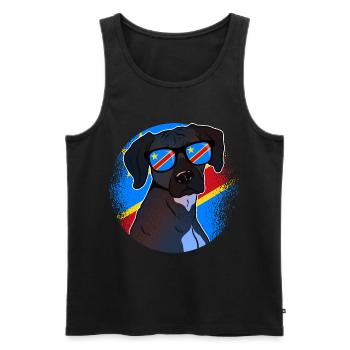 Demokratische Republik Kongo - Männer Premium Bio Tank Top - Schwarz - Vorne - AI Model Male 178 light (178cm)