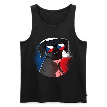 Czech Republic - Men's Premium Organic Tank Top - black - Front - AI Model Male 178 light (178cm)