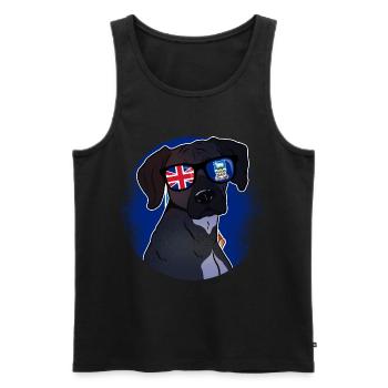 Falkland Islands - Men's Premium Organic Tank Top - black - Front - AI Model Male 178 light (178cm)
