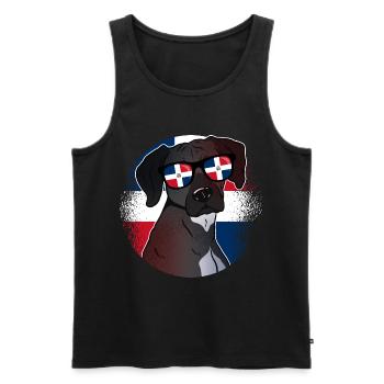 Dominican Republic - Men's Premium Organic Tank Top - black - Front - AI Model Male 178 light (178cm)
