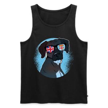 Fidschi - Männer Premium Bio Tank Top - Schwarz - Vorne - AI Model Male 178 light (178cm)