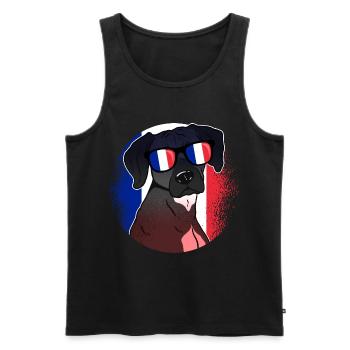 Frankreich - Männer Premium Bio Tank Top - Schwarz - Vorne - AI Model Male 178 light (178cm)