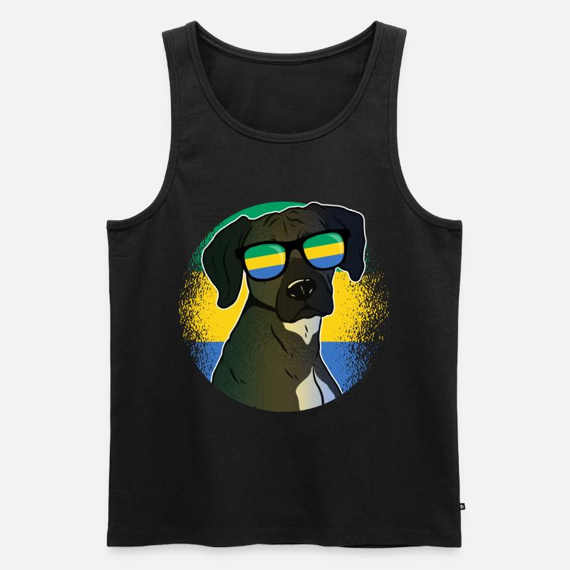Gabun - Männer Premium Bio Tank Top - Schwarz