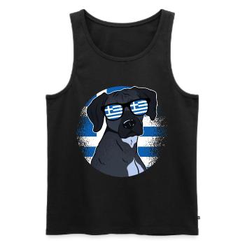 Griechenland - Männer Premium Bio Tank Top - Schwarz - Vorne - AI Model Male 178 light (178cm)