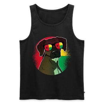 Guinée-Bissau - Débardeur bio Premium Homme - noir - Devant - AI Model Male 178 light (178cm)