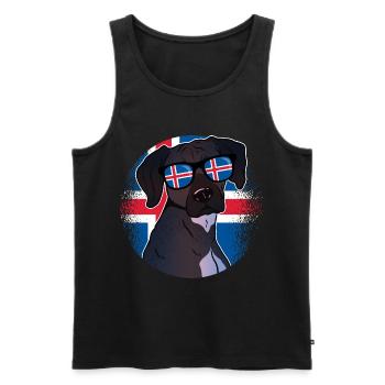Island - Männer Premium Bio Tank Top - Schwarz - Vorne - AI Model Male 178 light (178cm)