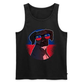 Liechtenstein - Men's Premium Organic Tank Top - black - Front - AI Model Male 178 light (178cm)
