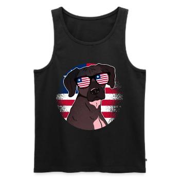 Liberia - Men's Premium Organic Tank Top - black - Front - AI Model Male 178 light (178cm)