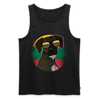 Lithuania - Men's Premium Organic Tank Top - black - Front - AI Model Male 178 light (178cm)