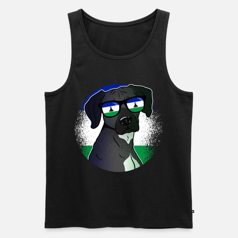 Lesotho - Männer Premium Bio Tank Top - Schwarz