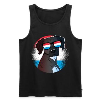 Luxembourg - Men's Premium Organic Tank Top - black - Front - AI Model Male 178 light (178cm)