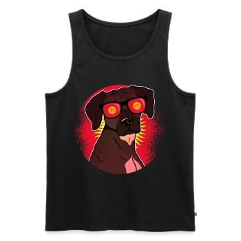 Kyrgyzstan - Men's Premium Organic Tank Top - black - Front - Michal (187cm)