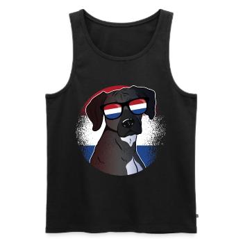 Netherlands - Men's Premium Organic Tank Top - black - Front - AI Model Male 178 light (178cm)