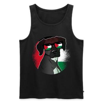 Palestine - Débardeur bio Premium Homme - noir - Devant - Michal (187cm)