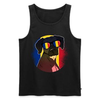 Rumänien - Männer Premium Bio Tank Top - Schwarz - Vorne - AI Model Male 178 light (178cm)