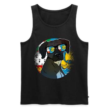Saint Pierre and Miquelon - Men's Premium Organic Tank Top - black - Front - AI Model Male 178 light (178cm)