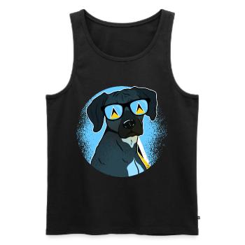 Saint Lucia - Men's Premium Organic Tank Top - black - Front - AI Model Male 178 light (178cm)