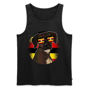 Uganda - Männer Premium Bio Tank Top - Schwarz - Vorne - AI Model Male 178 light (178cm)