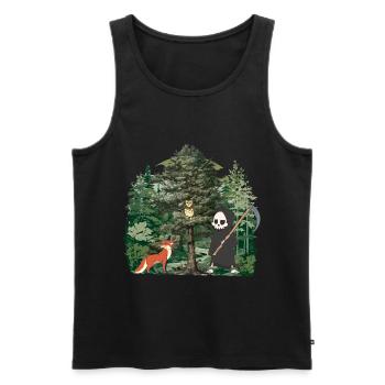 Waldbewohner Sensenmann Fantasy Halloween Tod - Männer Premium Bio Tank Top - Schwarz - Vorne - AI Model Male 178 light (178cm)