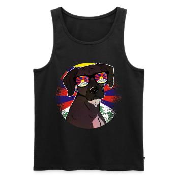Tibet - Men's Premium Organic Tank Top - black - Front - AI Model Male 178 light (178cm)