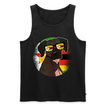 Zimbabwe - Men's Premium Organic Tank Top - black - Front - AI Model Male 178 light (178cm)