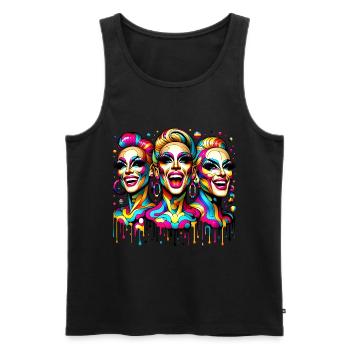 Glanzvolles Trio - Glamorous Trio - Männer Premium Bio Tank Top - Schwarz - Vorne - AI Model Male 178 light (178cm)