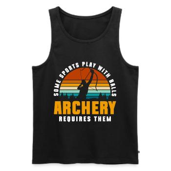 Archer Bow and Arrow Club - Débardeur bio Premium Homme - noir - Devant - Michal (187cm)