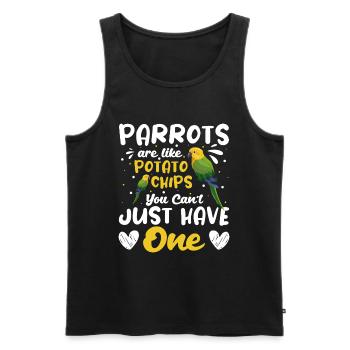 Papagei Bunt Tropisch - Männer Premium Bio Tank Top - Schwarz - Vorne - AI Model Male 178 light (178cm)