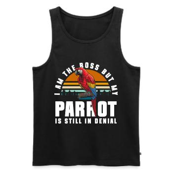 Papagei Fliegen Tropen - Männer Premium Bio Tank Top - Schwarz - Vorne - Michal (187cm)