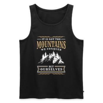 Alpinisme Sommet Hobby Aventure - Débardeur bio Premium Homme - noir - Devant - Michal (187cm)