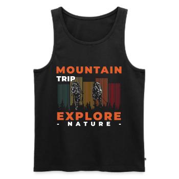 Bergsteigen Felsen Natur - Männer Premium Bio Tank Top - Schwarz - Vorne - Michal (187cm)