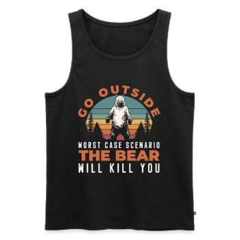 Wild Stark Berlin - Men's Premium Organic Tank Top - black - Front - AI Model Male 178 light (178cm)
