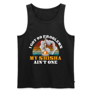Wasserpfeife Rauchen Pfeife Orientalisch - Männer Premium Bio Tank Top - Schwarz - Vorne - AI Model Male 178 light (178cm)