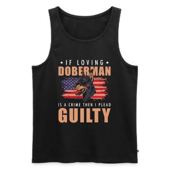 Doberman Pet Service Dog - Men's Premium Organic Tank Top - black - Front - Michal (187cm)