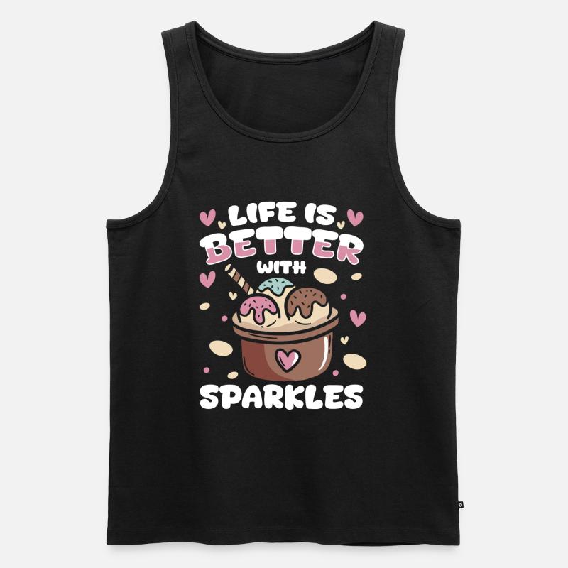Eiscreme Waffel Eistüte - Männer Premium Bio Tank Top - Schwarz