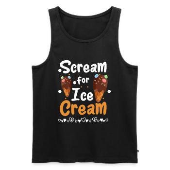 Eiscreme Eisdiele Softeis - Männer Premium Bio Tank Top - Schwarz - Vorne - AI Model Male 178 light (178cm)