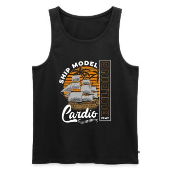 Modélisme Bateau Modèle Ancre D’eau - Débardeur bio Premium Homme - noir - Devant - Michal (187cm)