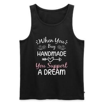 Shopping Style Fashion Show - Men's Premium Organic Tank Top - black - Front - AI Model Male 178 light (178cm)