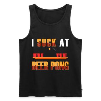 Beerpong Pong - Männer Premium Bio Tank Top - Schwarz - Vorne - Michal (187cm)