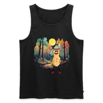 Forest, Nature, Trees, Peanut, Nature Lover - Men's Premium Organic Tank Top - black - Front - Michal (187cm)