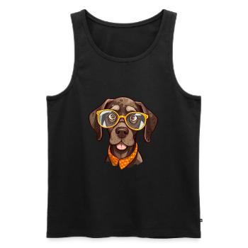 Braque Allemand à poil court Chien Race Aquarelle Ca - Débardeur bio Premium Homme - noir - Devant - Michal (187cm)