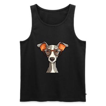Italienischer Windhund Hunderasse Aquarell Karikatur Kaw - Männer Premium Bio Tank Top - Schwarz - Vorne - AI Model Male 178 light (178cm)