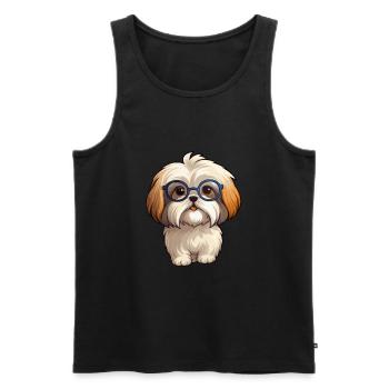 Lhasa Apso Hunderasse Aquarell Karikatur Kawaii Gla - Männer Premium Bio Tank Top - Schwarz - Vorne - Michal (187cm)