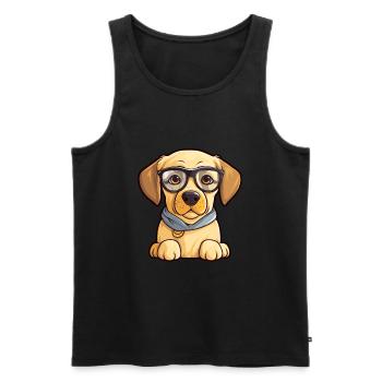 Labrador Retriever Hunderasse Aquarell Karikatur Ka - Männer Premium Bio Tank Top - Schwarz - Vorne - Michal (187cm)
