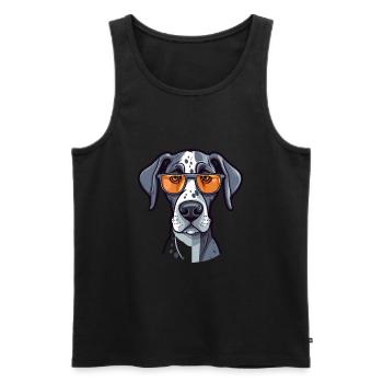 Dogue Allemand Race Chien Aquarelle Dessin Animé Kawaii Gla - Débardeur bio Premium Homme - noir - Devant - Michal (187cm)