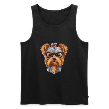 Yorkshire Terrier Hunderasse Aquarell Karikatur Kaw - Männer Premium Bio Tank Top - Schwarz - Vorne - AI Model Male 178 light (178cm)