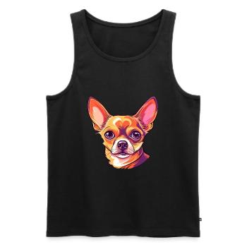 Chihuahua Hunderasse Aquarell Cartoon Kawaii Colo - Männer Premium Bio Tank Top - Schwarz - Vorne - Michal (187cm)