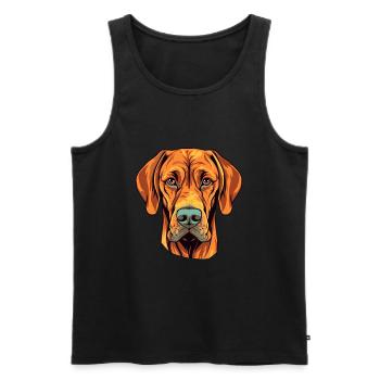 Rhodesian Ridgeback chien race aquarelle dessin animé K - Débardeur bio Premium Homme - noir - Devant - Michal (187cm)