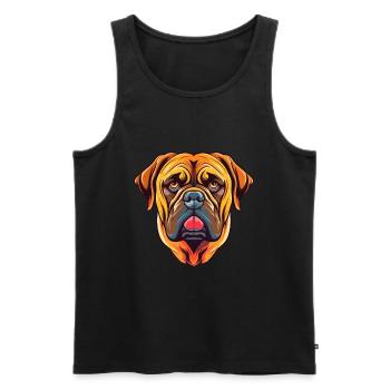 Bullmastiff chien race aquarelle dessin animé Kawaii Co - Débardeur bio Premium Homme - noir - Devant - Michal (187cm)