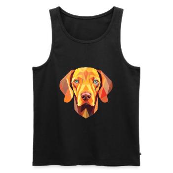 Vizsla chien race aquarelle dessin animé kawaii colorfu - Débardeur bio Premium Homme - noir - Devant - Michal (187cm)